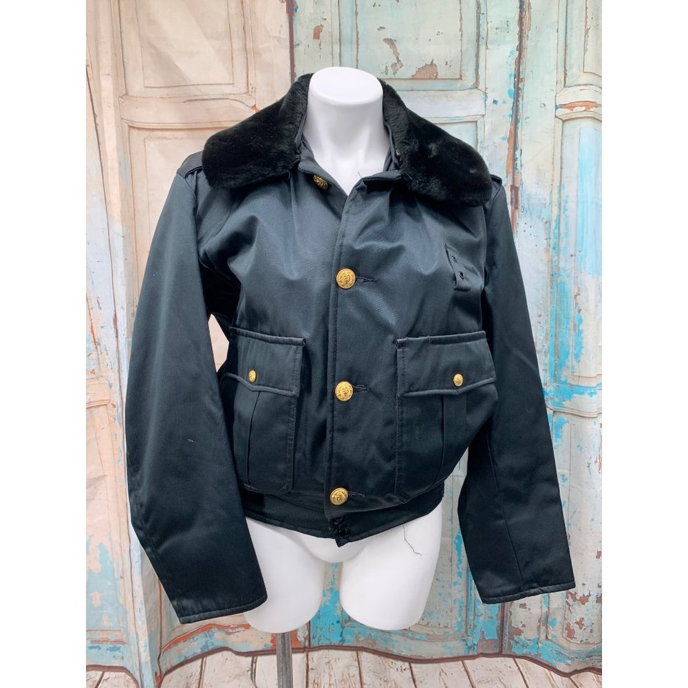 Golden Fleece Uniform Outerware Bomber Style with Faux Fur Collar Size 38 **